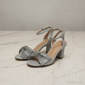 I.N.C. INTERNATIONAL CONCEPTS WOMENS NEMMZI BOW DRESS SANDALS NWT SILVER…